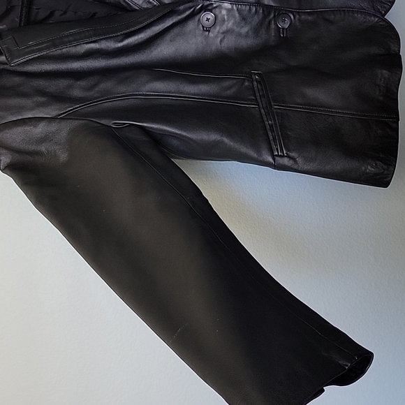 Alfani Bikercore Matrix Whimsigoth Black Buttery Leather Jacket XL - Picture 5 of 12